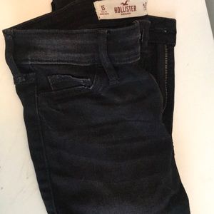 Hollister Distressed Black Jeans with Raw hem